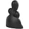 11" Black Polystone Abstract Nesting Family 3-Head Sculpture